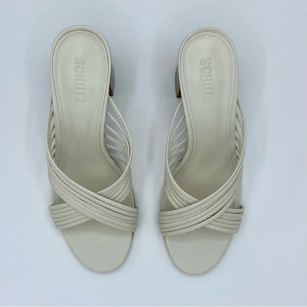 SCHUTZ Pearl Evangeline Block Heel Slide Sandal